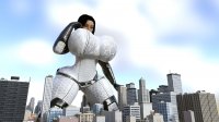 giantess city mega black_hair blue_eyes buildings huge_breasts gloves kneeling thighs jumpsuit sign thick_thighs water_tower digital_render mass_effect miranda_lawson endlessrain0110 clonecamando1471