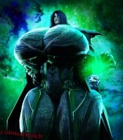 breasts giantess earth giga space black_hair claws planet green_eyes huge_breasts goddess magic costume hands_on_hips white_skin thor glowing_eyes thick_thighs digital_render cosmic_giantess marvel_comics hela colossalwitch