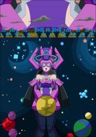 breasts drawing giantess giga alien space comic black_hair color long_hair planet purple_eyes moon mountains pants clouds galacta stars helmet cosmic_giantess marvel_comics nightcore100