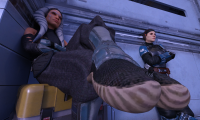 lekku breasts horns alien armor toes socks sitting star_wars shrunken_man between_toes thighs headband legs_crossed helmet darth_vader digital_render sith orange_skin togruta ahsoka_tano mandalorian jedi brunette gloves short_hair indoors tattoo bo_katan