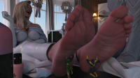 giantess breasts blonde toes barefoot cleavage slave gloves red_hair boots foot_worship sitting shrunken_woman shrunken_man mask pants indoors top phoenix x-men emma_frost digital_render jean_grey cyclops marvel_comics ariasor