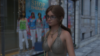 city shrunken_men jewelry digital_render taintedwizard glasses street downtown jewlery clothing shopping elegant evening_wear storefront display hoop_earings mannequins boutique walk