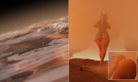 mega alien butt barefoot desert mountains clouds thighs lightsaber bare_legs togruta cutaway giantess horns comic star_wars digital_render orange_skin ahsoka_tano jedi bakedalaskabigs Mega lekku