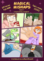 drawing white_hair feet furry blonde color glasses shoes socks red_hair reaching eating food rabbit_girl goblin jj-psychotic green_skin brown_hair magical_mishaps alexis_(jj-psychotic) olivia_(jj-psychotic) holly_(jj-psychotic) lauren_(jj-psychotic) brooke_(jj-psychotic) oleander_(jj-psychotic)