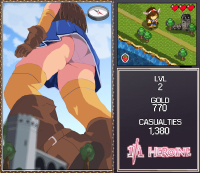 giantess panties upskirt color butt armor low_angle gloves boots legs animation walking grass tower video_game thighs outdoors trees alice-magic brown_hair
