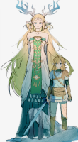 breasts drawing giantess long_hair blue_eyes sword dress mini_giantess weapon sketch standing holding jewelry cape earrings looking_at_viewer belt bare_shoulders bangs very_long_hair princess_zelda master_sword blonde_hair pointy_ears holding_weapon