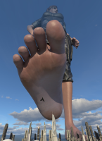 breasts giantess giga city toes barefoot buildings spaceship point_of_view digital_render mass_effect uniform shepard imminent_crush normandy evergrowingwaifus