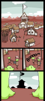 drawing giantess feet comic color buildings day village outdoors goblin jj-psychotic green_skin sound_effects turnip_(jj-psychotic)