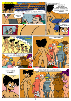 breasts nipples giantess nude comic black_hair butt glasses english futurama hat swimwear multiple_girls multiple_boys motor_vehicle covering_crotch antonissen blushing mega alien robot barefoot shrinking purple_hair asian ponytail short_hair leela bender on_shoulder pointed_ears amy_wong philip_j_fry makeshift_clothing hermes_conrad 2boys doctor_zoidberg