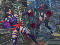 marvel_rivals giantess city blonde black_hair asian giantesses costume fantastic_four leotard x-men psylocke invisible_woman marvel_comics roodedude susan_storm malice long_hair buildings boots fighting belt spikes digital_render