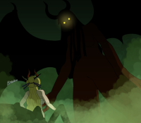 giantess demon demoness looming point_of_view fog drider mist spider-girl one-piece nico-robin looking-up-at-giantess