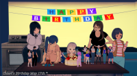 handheld glasses mini_giantess birthday oc koikatsu chieri_no_koi_wa_8_meter chieri_oomine neiro_nanami au topanganikki laoisa ocau may_17_2025 giant_cake giant_table deceptive_perspective topanga monika_brau