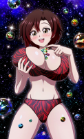 breasts drawing giantess panties feet blushing space black_hair color cleavage bra finger huge_breasts goddess smiling short_hair galaxy lingerie legs belly open_mouth universe thighs grey_eyes legs_spread stars tera poking thick_thighs red_highlights cosmic_giantess rwby ruby_rose thedaibijin cupping_breasts bare_midriff between_breasts multiverse omni