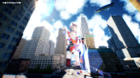 female growth giantess crush city giant fantasy anime goddess tall big cute scale size tower cat_girl digital_render resize bigger macrophile waifu mikumikudancence women tbycolive