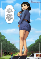 breasts drawing giantess city mega black_hair color barefoot skirt buildings blood asian short_hair foot_crush cartoon foot_print family_guy vehicles outdoors jacket tv earrings dialogue microphone reporter van news_report bare_legs rebelminder tricia_takanawa