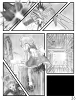 drawing giantess city comic monochrome destruction buildings climbing touhou reisen_udongein_inaba fighting falling vehicles outdoors sakuya_izayoi knives rabbit_ears alloyrabbit reisen_vs_sakuya