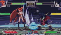 drawing giantess earth giga wings space black_hair color large_breasts long_hair destruction clothed cleavage moon red_hair death fighting mountains giantesses video_game knife cities pixel_art axe continent satellite gamefreakdx bare_midriff