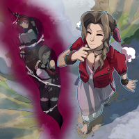 drawing giantess feet vore giga black_hair color long_hair destruction clothed barefoot saliva tifa_lockhart brunette final_fantasy high_angle final_fantasy_7 aerith_gainsborough walking swallowed clouds closed_eyes throat_view internal_view continent cutaway thesigmaarts jessie_rasberry espohagus