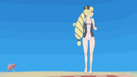 giantess crush feet vore blonde color tongue clothed beach teeth licking purple_eyes low_angle uvula mawshot animation walking teasing throat swallowed outdoors sky point_of_view breath internal_view fire_emblem kronguss elise_(fire_emblem_