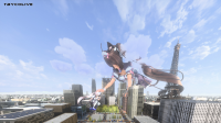 white_hair giga mega long_hair destruction blue_eyes skirt buildings shoes brunette multiple_sizes brown_eyes socks giantesses maid_uniform vehicles reflection tokyo crouching tokyo_tower looking_at_tiny tbycolive breasts growth giantess sexy city butt cute blender cat_girl digital_render nekopara vanilla macrophile chocola