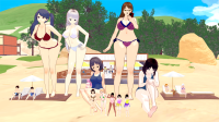 giantess swimsuit beach giantesses oc koikatsu topanganikki chieri neiro cheiri_no_koi_wa_8_meter bikini black_hair large_breasts long_hair blue_eyes barefoot cleavage water glasses purple_hair brunette brown_eyes small_breasts tree lying_down short_hair sitting navel twintails hand day outdoors sky closed_eyes flat_chest multiple_girls blue_bikini one-piece_swimsuit medium_breasts everyone topanga side-tie_bikini string_bikini halterneck