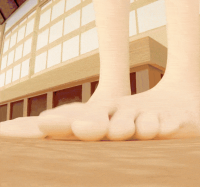 feet upskirt toes barefoot foot_crush animation shrunken_woman shrunken_man point_of_view ace_attorney digital_render maya_fey cooliocool7997
