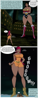 breasts drawing growth giga mega comic black_hair color large_breasts long_hair blue_eyes cleavage skirt water high_heels shoes island giganta red_hair ponytail boots giantesses night prison costume wonder_woman earrings belt leotard bench dialogue stars tiara hands_on_hips native_american on_shoulder armbands looking_at_tiny dc_comics bare_legs long_shadow unknown_artist source_needed giantess