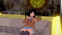 giantess mini_giantess stairs platforms living_room sofa oc koikatsu snuggling doseki giant_room normal_looks_small shelter_door monika_brau