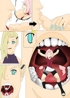 drawing feet vore comic color ino sakura shrunken_woman naruto_(series)
