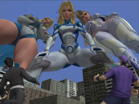 marvel_rivals breasts giantess city mega blonde large_breasts blue_eyes buildings brown_eyes gloves short_hair boots looming giantesses thighs jacket tattoo choker costume point_of_view fantastic_four earrings belt leotard crowds bending_down hands_on_hips x-men dagger thick_thighs emma_frost looking_at_tiny digital_render bare_legs invisible_woman marvel_comics roodedude susan_storm