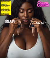couple cruel dark_skin murder queencontrol breasts nipples giantess black_hair long_hair lips shrunken_woman shrunken_man close_up jewelry nail_polish closed_eyes point_of_view fingernails interracial digital_render realistic solo_focus ai_art very_dark_skin