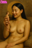 breasts nipples asian shrunken_man looking_at_tiny ai_art nude handheld queencontrol