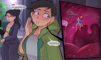 drawing giantess micro vore blushing city comic black_hair color tongue glasses saliva brown_eyes embarrassed asian ponytail short_hair boots shrunken_man suit thighs costume superman lois_lane cape earrings dialogue reporter dc_comics nightingale122 my_adventures_with_superman vicky_vale