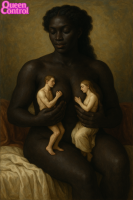 painting ai_art ai_generated painterly breasts handheld couple hugging dark_skin interracial queencontrol
