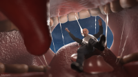 giantess vore mega comic tongue saliva police open_mouth falling night digital_render police_officer felynarii