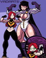 superman spider-man smiling breasts drawing giantess city black_hair color large_breasts blue_eyes crossover cleavage buildings green_eyes gloves red_hair mini_giantess boots muscles abs pants night thighs flexing freckles costume lois_lane cape earrings top leotard stars power_girl zipper no_background looking_at_tiny dc_comics mary_jane marvel_comics super_deformed cutaway the_wasp vadarts sitting_on_bicep bicep