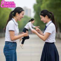 handheld domination asian cruel chinese screaming terror bully realistic ai_art queencontrol shrunken_man