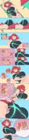 breasts drawing nipples giantess nude blushing tail sleeping comic color clothed huge_breasts cat_ears milk red_hair lying_down unaware body_exploration cat_girl internal_view willudie breast_vore cutaway xenoblade_chronicles_2 pyra tiny_female xenoblade_chronicles nude_tiny swimsuit beach