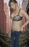 breasts giantess collage mega story animation megagiantess gtsmakerdj shay_laren panties bra dressing looking_at_viewer bouncing Mega Megagiantess