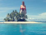 breasts giantess collage mega story megagiantess gtsmakerdj mady_gio large_breasts island bikini_top trees Mega Megagiantess looking_at_view