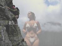 breasts giantess collage mega story megagiantess gtsmakerdj bikini climbing cliff fog Mega Megagiantess