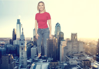 breasts giantess collage mega story scarlett_johansson megagiantess gtsmakerdj city jeans smiling looking_at_viewer denim Mega Megagiantess