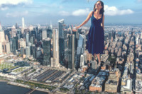 breasts giantess collage mega story megagiantess gtsmakerdj smiling celebrity dress sunglasses parachute looking_at_tiny hayley_atwell Mega Megagiantess