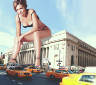 underwear vehicles looking_at_viewer sitting_on_building Mega Megagiantess breasts giantess collage mega story melissa_joan_hart megagiantess gtsmakerdj