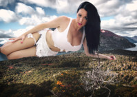 lying_down volcano forest looking_at_viewer ripped_clothing Mega Megagiantess breasts giantess collage mega story kayla_kiss megagiantess gtsmakerdj
