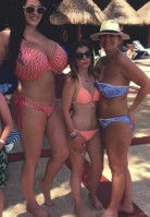 breasts giantess collage story mini mini_giantess leanne_crow gtsmakerdj bikini size_difference large_breasts smiling sunglasses