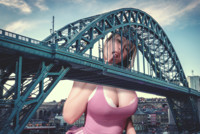large_breasts bridge cleavage looking_at_viewer newcastle biting_finger Mega Megagiantess Cleavage tyne_bridge breasts giantess collage mega story asian megagiantess gtsmakerdj bunnada_watthanachotkitti