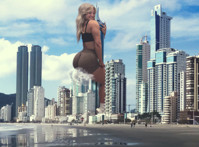 butt destruction short looking_back sitting_on_building rear_view holding_building Mega Megagiantess Destruction breasts giantess collage mega domination story megagiantess gtsmakerdj kate_fisher