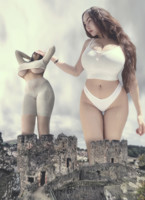breasts giantess collage mega domination story megagiantess gtsmakerdj louisa_khovanski milada_moore panties large_breasts multiple_sizes fighting giantesses pants Mega Megagiantess