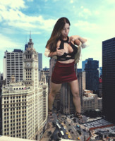 breasts giantess collage mega domination story giantess_katelyn megagiantess gtsmakerdj city cleavage skirt sandals looking_down vehicles holding_vehicle holding_breast Mega Megagiantess Cleavage